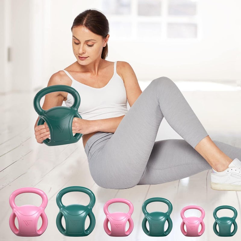 RUNWE 3 Handle Kettlebells Weight - Weight for Women Options 5, 10, 15 and 20 LB for Russian Twists AB Exercise, Weightlifting and Core Fitness Exercise Home Gym [Single in Sold] - Image 1